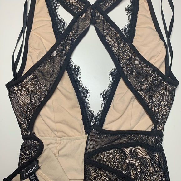 SOLD Bebe Jasper Plunging Lace Dress (Black) - Picture 7 of 9